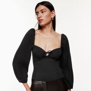 Aritzia Wilfred Sweetheart Novella Puff Sleeve Top